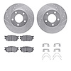 7512-80137 Drilled/Slotted Brake Rotors w/5000 Advanced Brake Pads Kit & Hardware [Silver], 1998-2003 Ford/Lincoln/Mercury/Mazda - image 1
