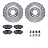 7512-80208 Drilled/Slotted Brake Rotors w/5000 Advanced Brake Pads Kit & Hardware [Silver], 2004-2008 Ford/Lincoln/Mercury/Mazda - image 1