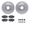 7512-80211 Drilled/Slotted Brake Rotors w/5000 Advanced Brake Pads Kit & Hardware [Silver], 2004-2011 Ford/Lincoln/Mercury/Mazda - image 1
