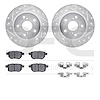 7512-91000 Drilled/Slotted Brake Rotors w/5000 Advanced Brake Pads Kit & Hardware [Silver], 2011-2016 Lexus/Toyota/Scion, Positi - image 1