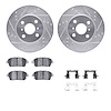7512-91001 Drilled/Slotted Brake Rotors w/5000 Advanced Brake Pads Kit & Hardware [Silver], 2012-2015 Lexus/Toyota/Scion, Positi - image 1