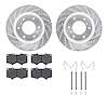 7512-92007 Drilled/Slotted Brake Rotors w/5000 Advanced Brake Pads Kit & Hardware [Silver], 2008-2017 Mitsubishi, Position: Fron - image 1