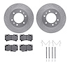 7512-93001 Drilled/Slotted Brake Rotors w/5000 Advanced Brake Pads Kit & Hardware [Silver], 2006-2010 GM, Position: Front - image 1