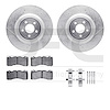 7512-99161 Drilled/Slotted Brake Rotors w/5000 Advanced Brake Pads Kit & Hardware [Silver], Fits Select Ford/Lincoln/Mercury/Maz - image 1