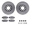 7512-99170 Drilled/Slotted Brake Rotors w/5000 Advanced Brake Pads Kit & Hardware [Silver], 1999-2003 Ford/Lincoln/Mercury/Mazda - image 1