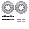 7512-99248 Drilled/Slotted Brake Rotors w/5000 Advanced Brake Pads Kit & Hardware [Silver], 1992-1994 Ford/Lincoln/Mercury/Mazda - image 1