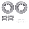 7512-99269 Drilled/Slotted Brake Rotors w/5000 Advanced Brake Pads Kit & Hardware [Silver], 1986-1994 Ford/Lincoln/Mercury/Mazda - image 1
