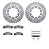 7512-99272 Drilled/Slotted Brake Rotors w/5000 Advanced Brake Pads Kit & Hardware [Silver], 1988-1998 Ford/Lincoln/Mercury/Mazda - image 1