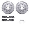 7512-99299 Drilled/Slotted Brake Rotors w/5000 Advanced Brake Pads Kit & Hardware [Silver], 1986-1994 Ford/Lincoln/Mercury/Mazda - image 1