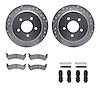 7512-99357 Drilled/Slotted Brake Rotors w/5000 Advanced Brake Pads Kit & Hardware [Silver], 2001-2002 Ford/Lincoln/Mercury/Mazda - image 1