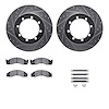 7512-99399 Drilled/Slotted Brake Rotors w/5000 Advanced Brake Pads Kit & Hardware [Silver], 2003-2007 Ford/Lincoln/Mercury/Mazda - image 1