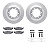 7512-99415 Drilled/Slotted Brake Rotors w/5000 Advanced Brake Pads Kit & Hardware [Silver], 2006-2019 Ford/Lincoln/Mercury/Mazda - image 1