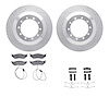 7512-99416 Drilled/Slotted Brake Rotors w/5000 Advanced Brake Pads Kit & Hardware [Silver], 2017-2019 Ford/Lincoln/Mercury/Mazda - image 1