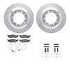 7512-99417 Drilled/Slotted Brake Rotors w/5000 Advanced Brake Pads Kit & Hardware [Silver], 2017-2019 Ford/Lincoln/Mercury/Mazda - image 1