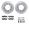 7512-99447 Drilled/Slotted Brake Rotors w/5000 Advanced Brake Pads Kit & Hardware [Silver], 1999-2007 Ford/Lincoln/Mercury/Mazda - image 1