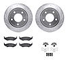7512-99549 Drilled/Slotted Brake Rotors w/5000 Advanced Brake Pads Kit & Hardware [Silver], 2004-2006 Ford/Lincoln/Mercury/Mazda - image 1