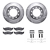 7512-99573 Drilled/Slotted Brake Rotors w/5000 Advanced Brake Pads Kit & Hardware [Silver], 2005-2016 Ford/Lincoln/Mercury/Mazda - image 1
