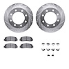 7512-99577 Drilled/Slotted Brake Rotors w/5000 Advanced Brake Pads Kit & Hardware [Silver], 2010-2012 Ford/Lincoln/Mercury/Mazda - image 1