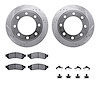 7512-99582 Drilled/Slotted Brake Rotors w/5000 Advanced Brake Pads Kit & Hardware [Silver], 2006-2010 Ford/Lincoln/Mercury/Mazda - image 1