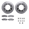 7512-99583 Drilled/Slotted Brake Rotors w/5000 Advanced Brake Pads Kit & Hardware [Silver], 2005-2007 Ford/Lincoln/Mercury/Mazda - image 1
