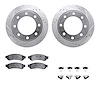 7512-99584 Drilled/Slotted Brake Rotors w/5000 Advanced Brake Pads Kit & Hardware [Silver], 2010-2012 Ford/Lincoln/Mercury/Mazda - image 1