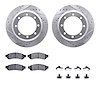7512-99591 Drilled/Slotted Brake Rotors w/5000 Advanced Brake Pads Kit & Hardware [Silver], 2005-2010 Ford/Lincoln/Mercury/Mazda - image 1