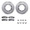 7512-99592 Drilled/Slotted Brake Rotors w/5000 Advanced Brake Pads Kit & Hardware [Silver], 2010-2012 Ford/Lincoln/Mercury/Mazda - image 1