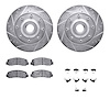 7512-99597 Drilled/Slotted Brake Rotors w/5000 Advanced Brake Pads Kit & Hardware [Silver], 2005-2007 Ford/Lincoln/Mercury/Mazda - image 1