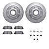 7512-99625 Drilled/Slotted Brake Rotors w/5000 Advanced Brake Pads Kit & Hardware [Silver], 2012-2012 Ford/Lincoln/Mercury/Mazda - image 1