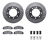7512-99675 Drilled/Slotted Brake Rotors w/5000 Advanced Brake Pads Kit & Hardware [Silver], Fits Select Ford/Lincoln/Mercury/Maz - image 1