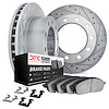 7512-99765 Drilled/Slotted Brake Rotors w/5000 Advanced Brake Pads Kit & Hardware [Silver], Fits Select Ford/Lincoln/Mercury/Maz - image 1