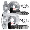 7514-07001 Drilled/Slotted Brake Rotors w/5000 Advanced Brake Pads Kit & Hardware [Silver], 2013-2019 Mopar, Position: Front and - image 1
