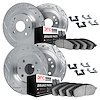 7514-07002 Drilled/Slotted Brake Rotors w/5000 Advanced Brake Pads Kit & Hardware [Silver], 1968-1983 Mopar, Position: Front and - image 1
