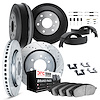 7514-47206 Drilled/Slotted Brake Rotors w/5000 Advanced Brake Pads/Drums/Shoes & Hardware Kit [Silver], 1988-2000 GM, Position:  - image 1