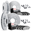 7514-54032 Drilled/Slotted Brake Rotors w/5000 Advanced Brake Pads Kit & Hardware [Silver], 1997-2004 Ford/Lincoln/Mercury/Mazda - image 1