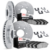 7514-54064 Drilled/Slotted Brake Rotors w/5000 Advanced Brake Pads Kit & Hardware [Silver], 2004-2008 Ford/Lincoln/Mercury/Mazda - image 1