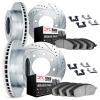7514-54383 Drilled/Slotted Brake Rotors w/5000 Advanced Brake Pads Kit & Hardware [Silver], 2000-2004 Ford/Lincoln/Mercury/Mazda - image 1
