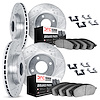 7514-56030 Drilled/Slotted Brake Rotors w/5000 Advanced Brake Pads Kit & Hardware [Silver], 1998-2000 Ford/Lincoln/Mercury/Mazda - image 1