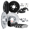 7514-67088 Drilled/Slotted Brake Rotors w/5000 Advanced Brake Pads/Drums/Shoes & Hardware Kit [Silver], 2007-2017 Infiniti/Nissa