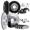 7514-67089 Drilled/Slotted Brake Rotors w/5000 Advanced Brake Pads/Drums/Shoes & Hardware Kit [Silver], 2013-2021 Multiple Makes - image 1