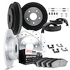 7514-74069 Drilled/Slotted Brake Rotors w/5000 Advanced Brake Pads/Drums/Shoes & Hardware Kit [Silver], 1972-1972 Audi/Volkswage - image 1