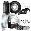 7514-76003 Drilled/Slotted Brake Rotors w/5000 Advanced Brake Pads/Drums/Shoes & Hardware Kit [Silver], 1979-1980 Lexus/Toyota/S - image 1
