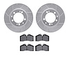 7602-02006 Drilled/Slotted Brake Rotors w/5000 Euro Ceramic Brake Pads Kit [Silver], 1986-1991 Porsche, Position: Front - image 1