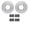 7602-02008 Drilled/Slotted Brake Rotors w/5000 Euro Ceramic Brake Pads Kit [Silver], 1986-1986 Porsche, Position: Front - image 1