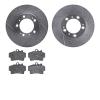 7602-02013 Drilled/Slotted Brake Rotors w/5000 Euro Ceramic Brake Pads Kit [Silver], 1997-2004 Porsche, Position: Front - image 1