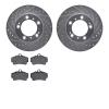 7602-02014 Drilled/Slotted Brake Rotors w/5000 Euro Ceramic Brake Pads Kit [Silver], 1997-2004 Porsche, Position: Rear - image 1