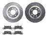 7602-02018 Drilled/Slotted Brake Rotors w/5000 Euro Ceramic Brake Pads Kit [Silver], 2011-2018 Porsche, Position: Rear - image 1