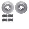 7602-11007 Drilled/Slotted Brake Rotors w/5000 Euro Ceramic Brake Pads Kit [Silver], 2006-2009 Land Rover, Position: Front - image 1