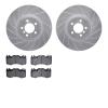 7602-11017 Drilled/Slotted Brake Rotors w/5000 Euro Ceramic Brake Pads Kit [Silver], 2010-2012 Land Rover, Position: Front - image 1