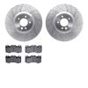 7602-11019 Drilled/Slotted Brake Rotors w/5000 Euro Ceramic Brake Pads Kit [Silver], 2010-2017 Land Rover, Position: Front - image 1
